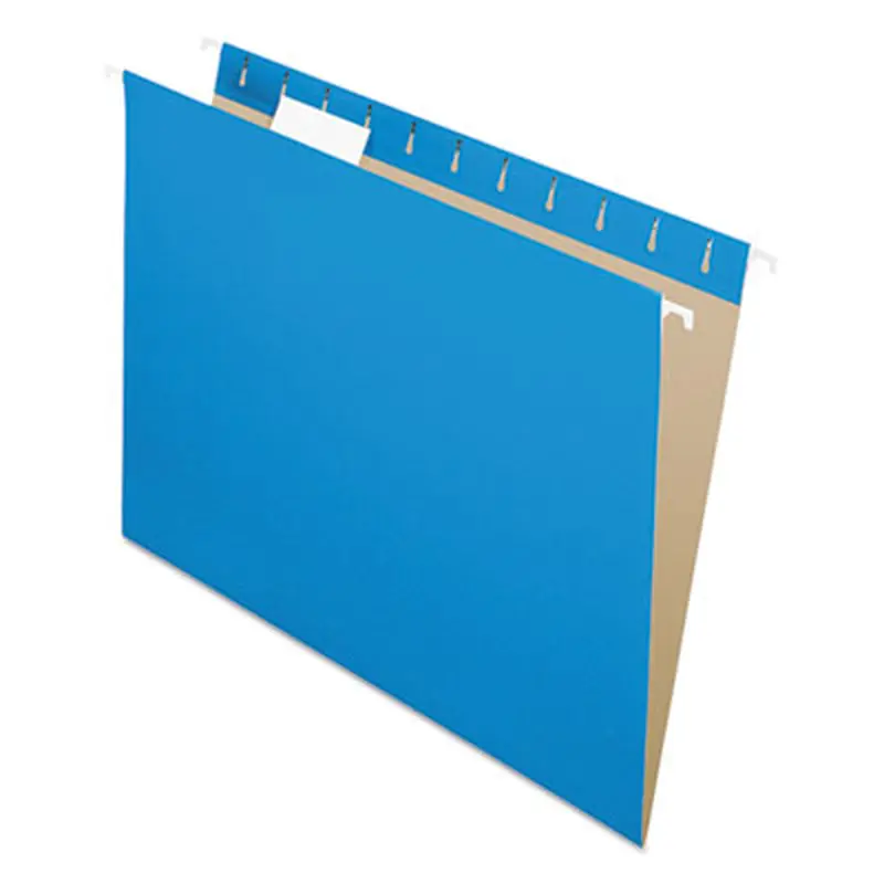 Colored Hanging Folders, Letter Size, 1/5-Cut Tabs, Blue, 25/Box - Hanging File Folders | Pendaflex