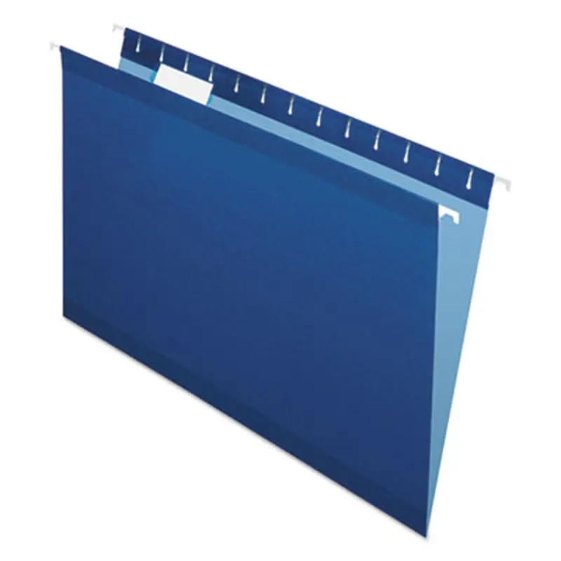 Colored Reinforced Hanging Folders, Legal Size, 1/5-Cut Tabs, Navy, 25/Box - Hanging File Folders | Pendaflex