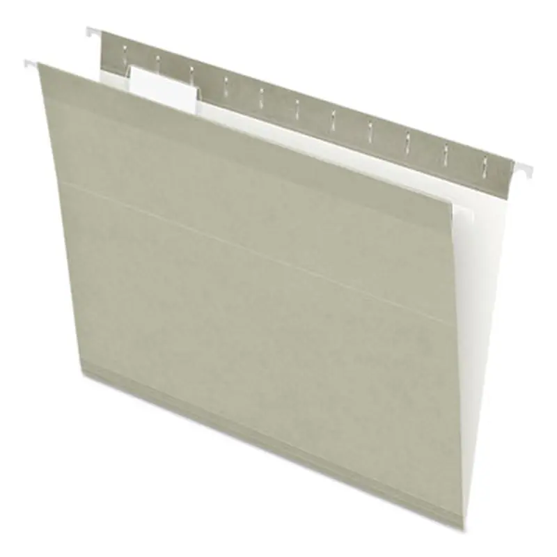 Colored Reinforced Hanging Folders, Letter Size, 1/5-Cut Tabs, Gray, 25/Box - Hanging File Folders | Pendaflex