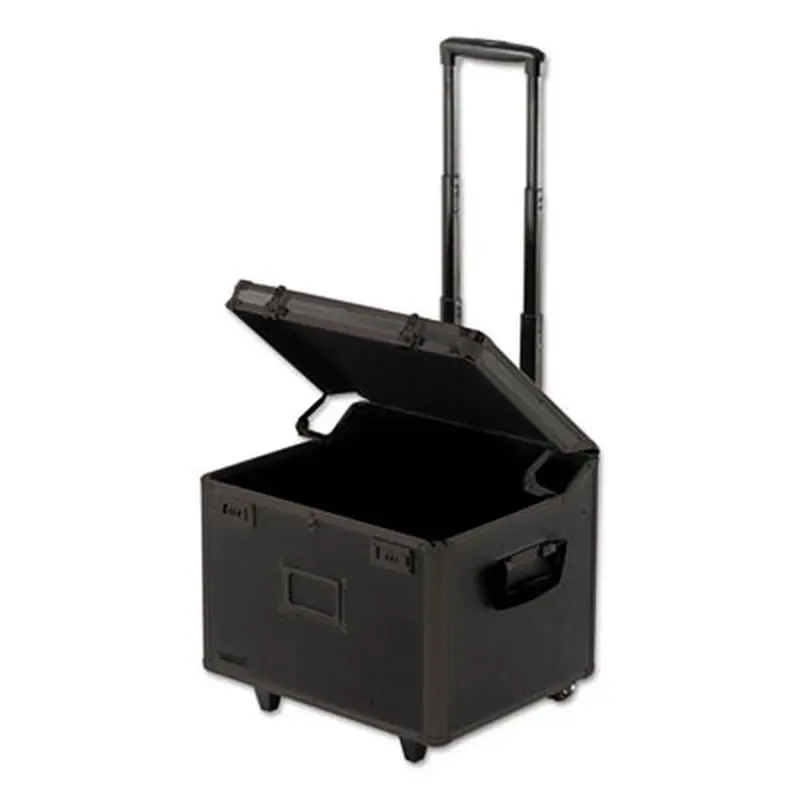 Locking Mobile File Chest, Letter/Legal Files, 17.5" x 15.5" x 14.5", Black - File Boxes | Vaultz