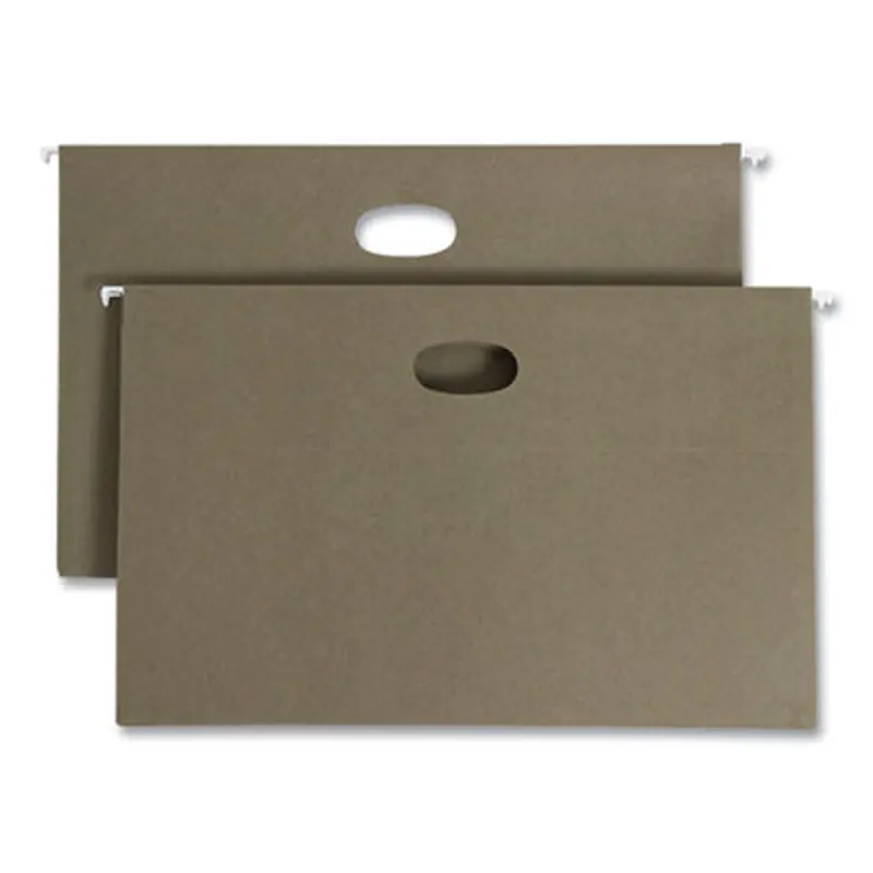 100% Recycled Hanging Pockets with Full-Height Gusset, 1 Section, 3.5" Capacity, Legal Size, Standard Green, 10/Box - Hanging File Folders | Smead