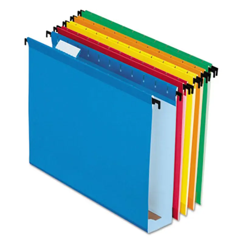 Extra-Capacity SureHook Hanging Folders, 2" Capacity, Letter Size, 1/5-Cut Tabs, Assorted Colors, 20/Box - Hanging File Folders | Pendaflex