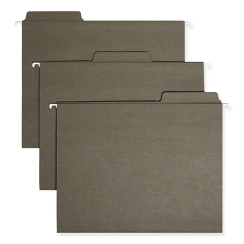 FasTab Hanging Folders, Letter Size, 1/3-Cut Tabs, Standard Green, 20/Box - Hanging File Folders | Smead