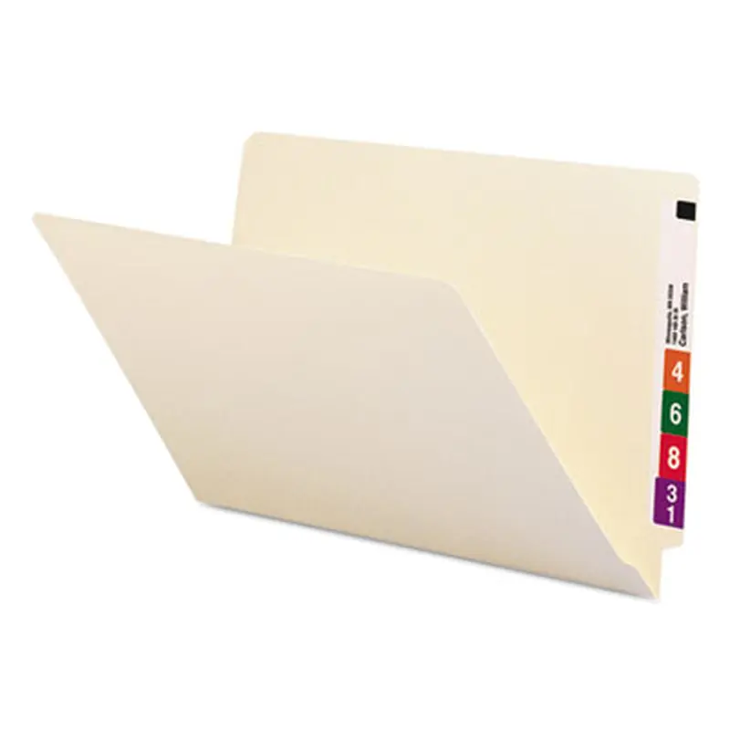 Heavyweight Manila End Tab Folders, 9.5" High Front, Straight Tabs, Legal Size, 0.75" Expansion, Manila, 100/Box - File Folders | Smead