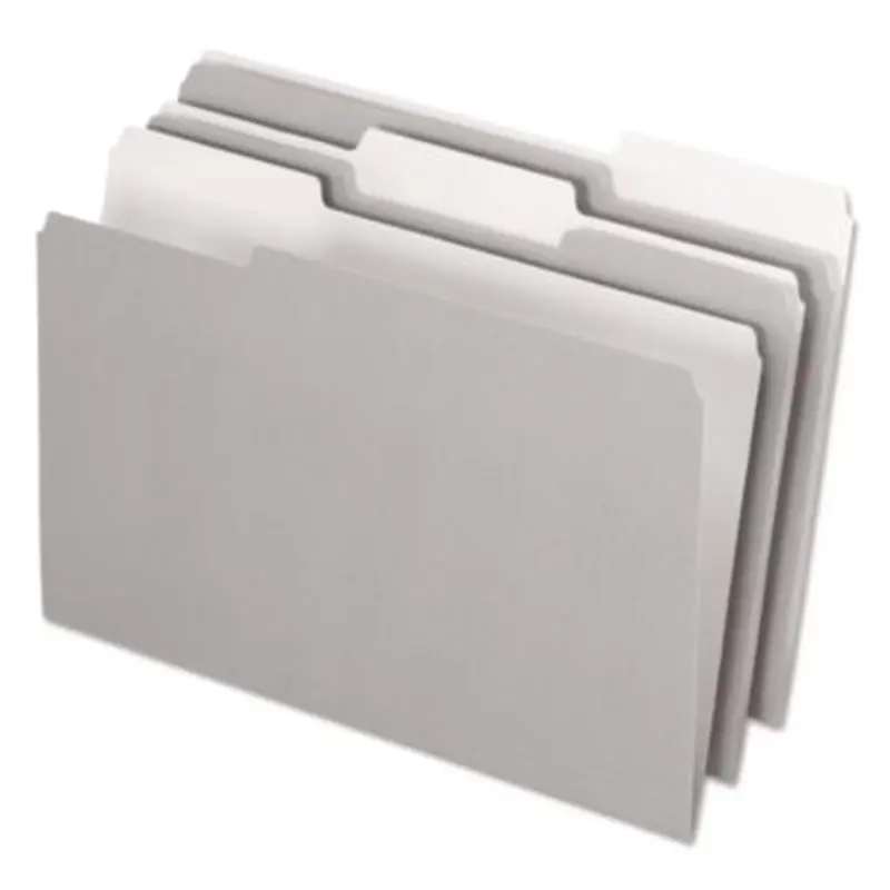 Interior File Folders, 1/3-Cut Tabs: Assorted, Legal Size, Gray, 100/Box - File Folders | Pendaflex