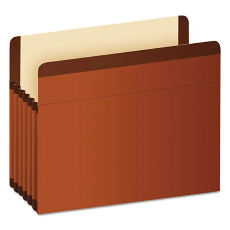Premium Reinforced Expanding File Pockets, 5.25" Expansion, Legal Size, Red Fiber, 5/Box - File Jackets/Sleeves/Wallets | Pendaflex
