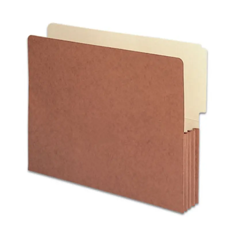 Redrope Drop-Front End Tab File Pockets, 3.5" Expansion, Letter Size, Redrope, 10/Box - File Jackets/Sleeves/Wallets | Smead