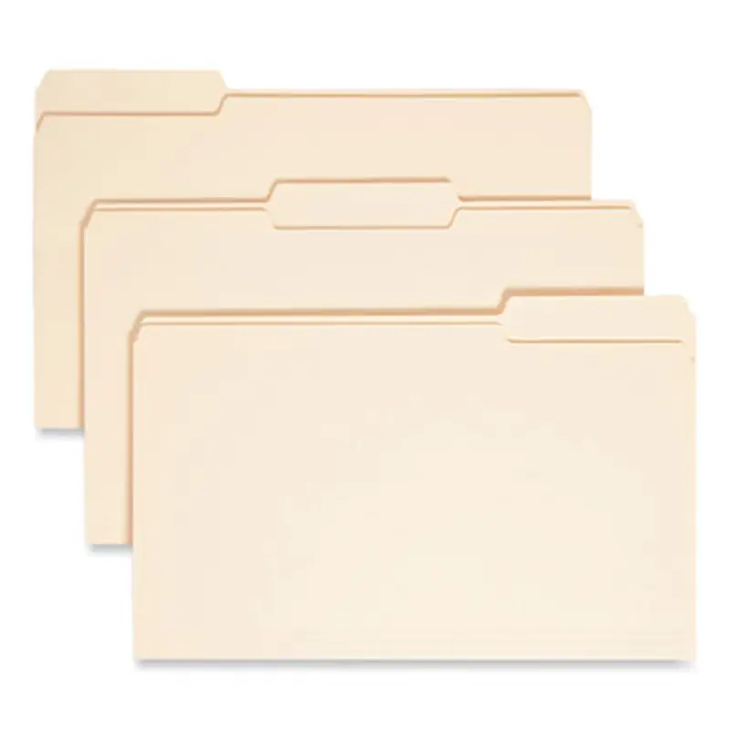 Top Tab File Folders with Antimicrobial Product Protection, 1/3-Cut Tabs: Assorted, Legal, 0.75" Expansion, Manila, 100/Box - File Folders | Smead