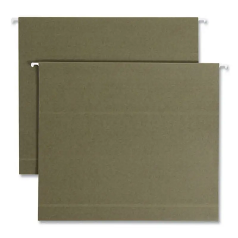 Box Bottom Hanging File Folders, 2" Capacity, Letter Size, Standard Green, 25/Box - Hanging File Folders | Smead