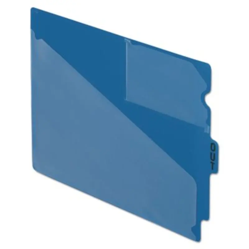 Colored Poly End Tab "Out" Guides, 1/3-Cut: Center Position, For Letter Size Files, Blue, 50/Box - File Guides | Pendaflex