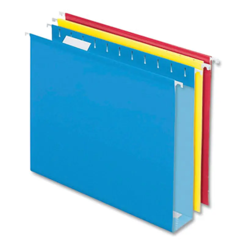 Colored Reinforced Hanging Folders, Letter Size, 1/5-Cut Tabs, Assorted Colors, 12/Box - Hanging File Folders | Pendaflex