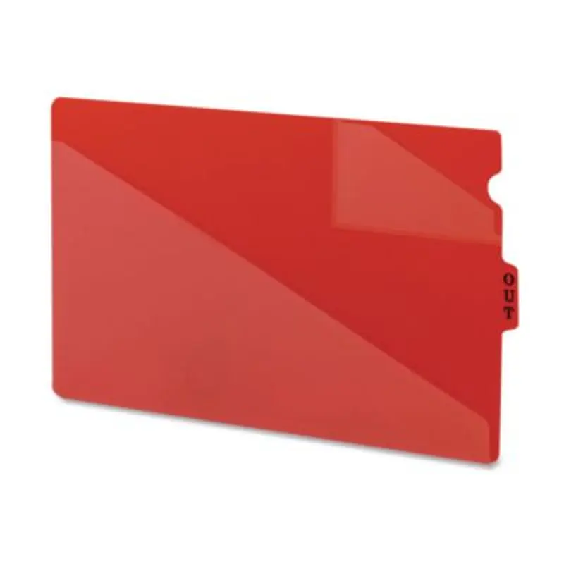 End Tab Poly Out Guides, Two-Pocket Style, 1/3-Cut End Tab, Out, 8.5 x 14, Red, 50/Box - File Guides | Smead