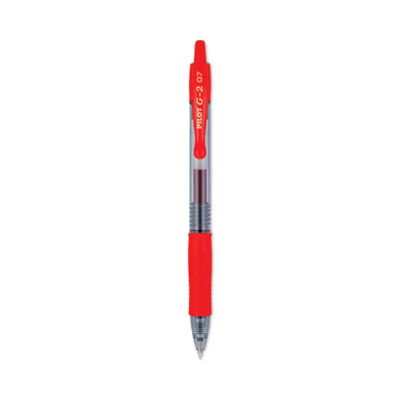 G2 Premium Gel Pen, Retractable, Fine 0.7 mm, Red Ink, Smoke/Red Barrel, Dozen - Pens | Pilot