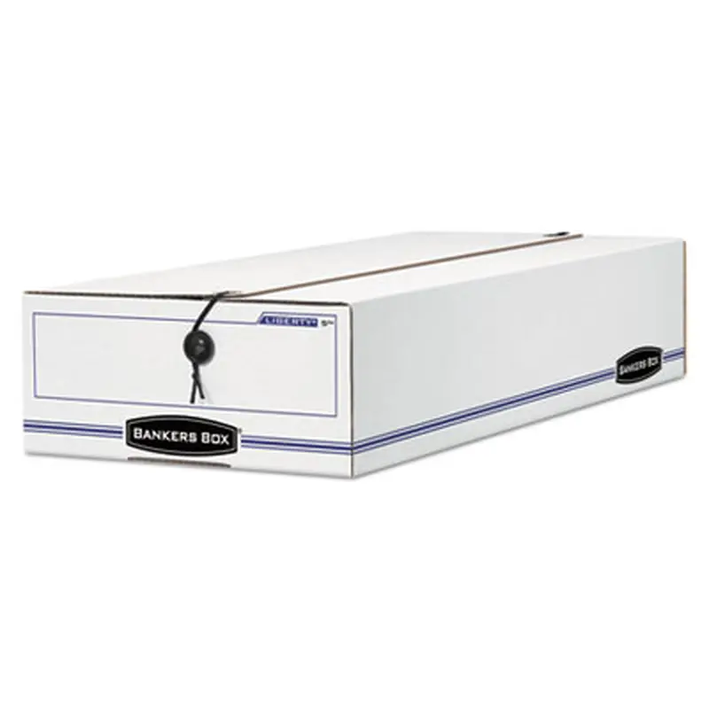 LIBERTY Check and Form Boxes, 6.25" x 24" x 4.5", White/Blue, 12/Carton - File Boxes | Bankers Box