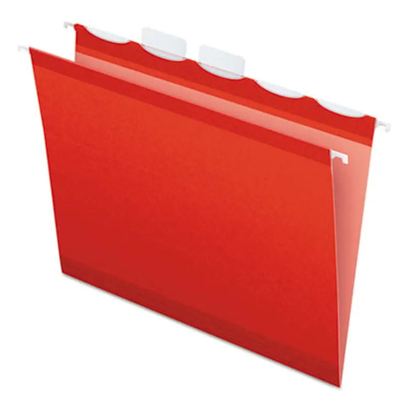 Ready-Tab Colored Reinforced Hanging Folders, Letter Size, 1/5-Cut Tabs, Red, 25/Box - Hanging File Folders | Pendaflex