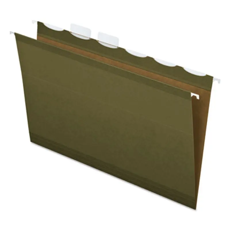 Ready-Tab Extra Capacity Reinforced Colored Hanging Folders, Letter Size, 1/5-Cut Tabs, Standard Green, 20/Box - Hanging File Folders | Pendaflex