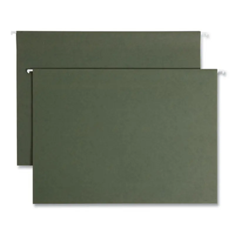 Box Bottom Hanging File Folders, 3" Capacity, Legal Size, Standard Green, 25/Box - Hanging File Folders | Smead