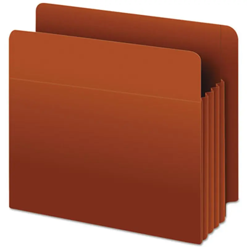 Heavy-Duty End Tab File Pockets, 3.5" Expansion, Letter Size, Red Fiber, 10/Box - File Jackets/Sleeves/Wallets | Pendaflex