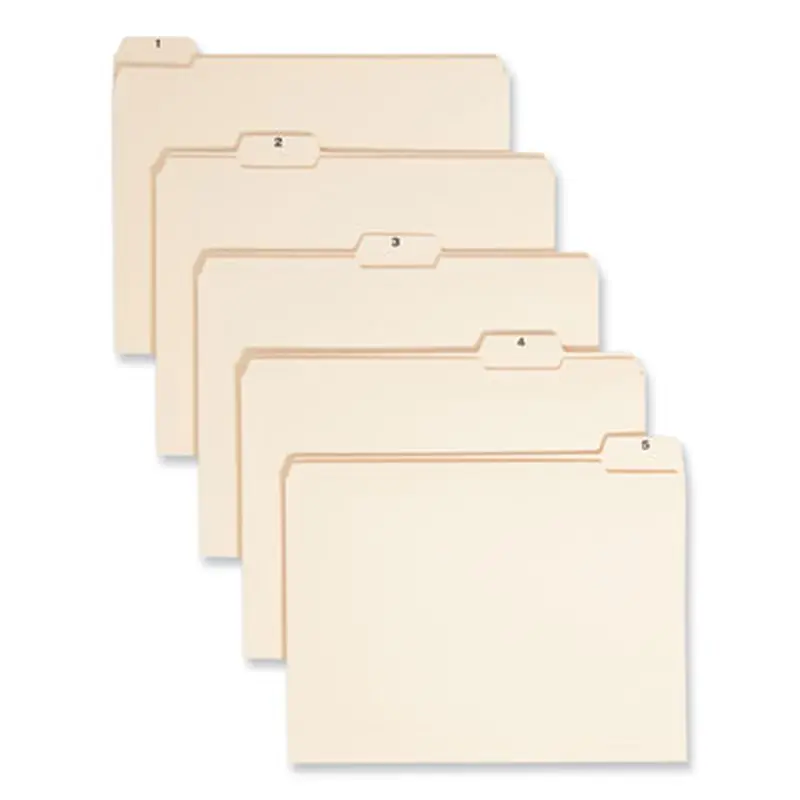 Indexed File Folder Sets, 1/5-Cut Prelabeled Tabs: 1 to 31, Letter Size, 0.75" Expansion, Manila, 31/Set - File Folders | Smead