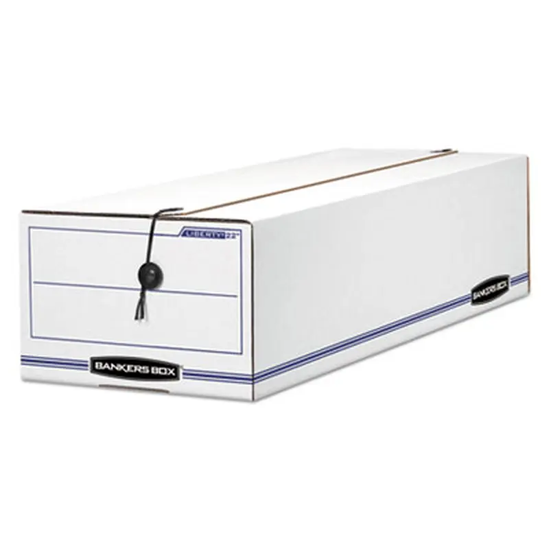LIBERTY Check and Form Boxes, 9" x 24.25" x 7.5", White/Blue, 12/Carton - File Boxes | Bankers Box