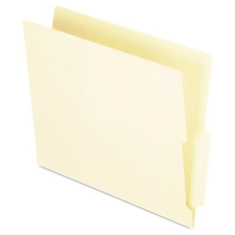Manila End Tab Folders, 9.5" High Front, Straight 2-Ply Tabs, Letter Size, Manila, 100/Box - File Folders | Pendaflex