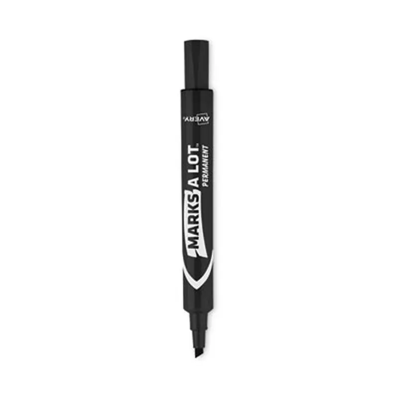 MARKS A LOT Large Desk-Style Permanent Marker, Broad Chisel Tip, Black, Dozen (8888) - Markers | Avery