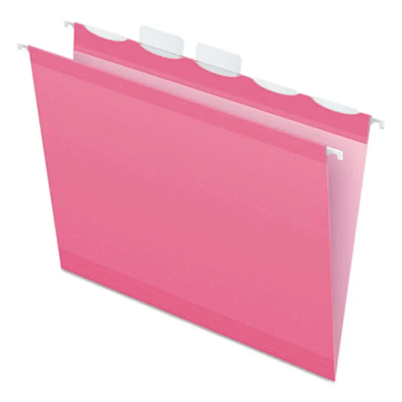 Ready-Tab Colored Reinforced Hanging Folders, Letter Size, 1/5-Cut Tabs, Pink, 20/Box - Hanging File Folders | Pendaflex