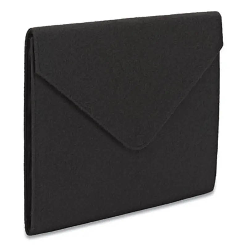 Soft Touch Cloth Expanding Files, 2" Expansion, 1 Section, Snap Closure, Letter Size, Black - File Jackets/Sleeves/Wallets | Smead