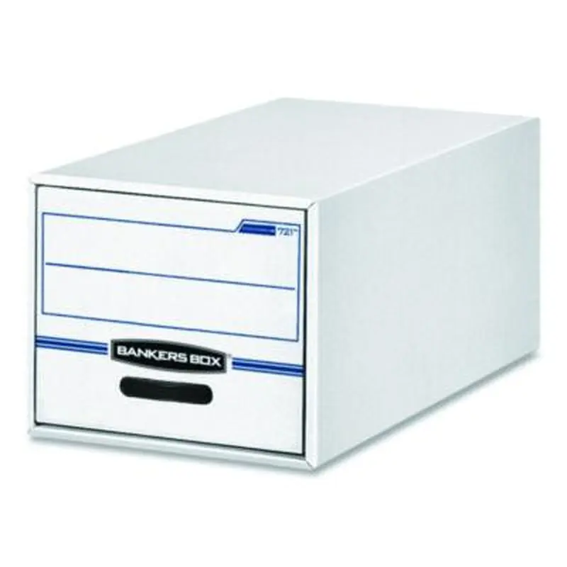 STOR/DRAWER Basic Space-Savings Storage Drawers, Letter Files, 14" x 25.5" x 11.5", White/Blue - File Boxes | Bankers Box