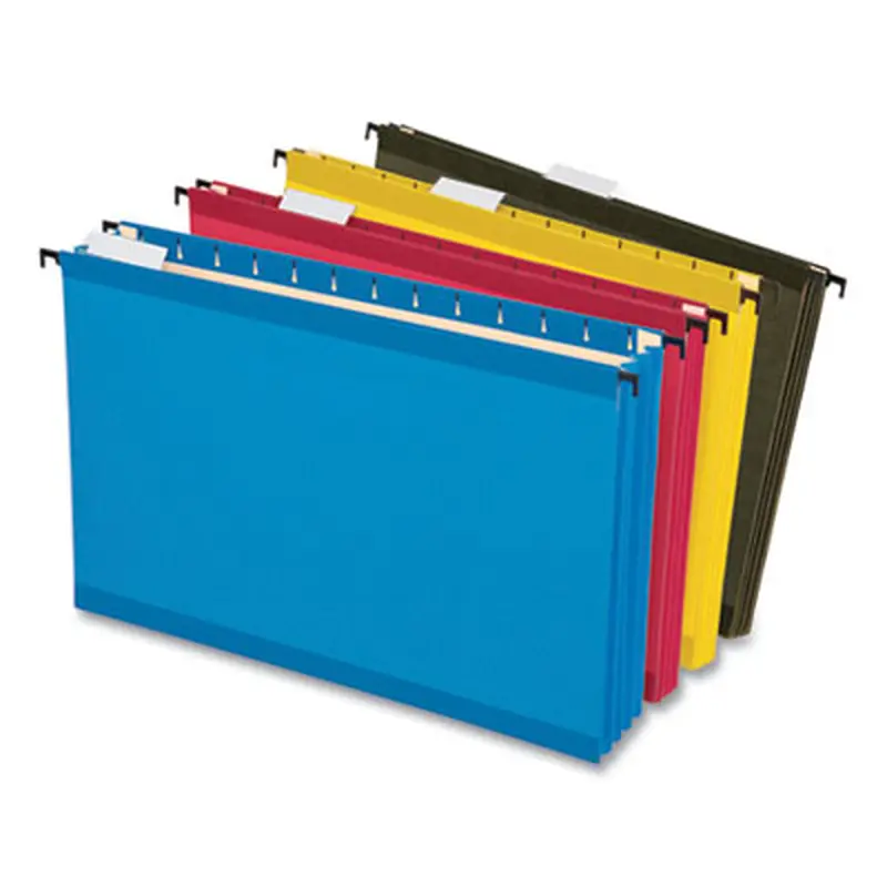 SureHook Hanging Pocket File, Legal Size, 1/5-Cut Tabs, Assorted Colors, 4/Pack - Hanging File Folders | Pendaflex