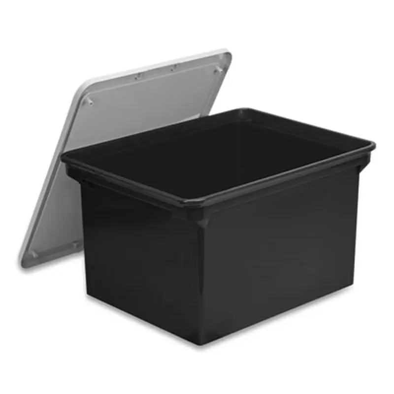 Tote with Comfort Edges, Legal/Letter, 13.9" x 18.3" x 10.6", Black, 4/Carton - File Boxes | Storex