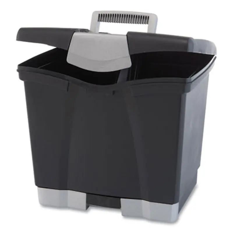 File Box with Tray, Letter, 11.5" x 14.3" x 13", Black, 2/Carton - File Boxes | Storex