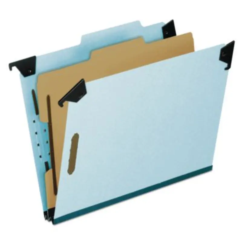 Hanging Classification Folders with Dividers, Letter Size, 1 Divider, 2/5-Cut Exterior Tabs, Blue - Hanging File Folders | Pendaflex