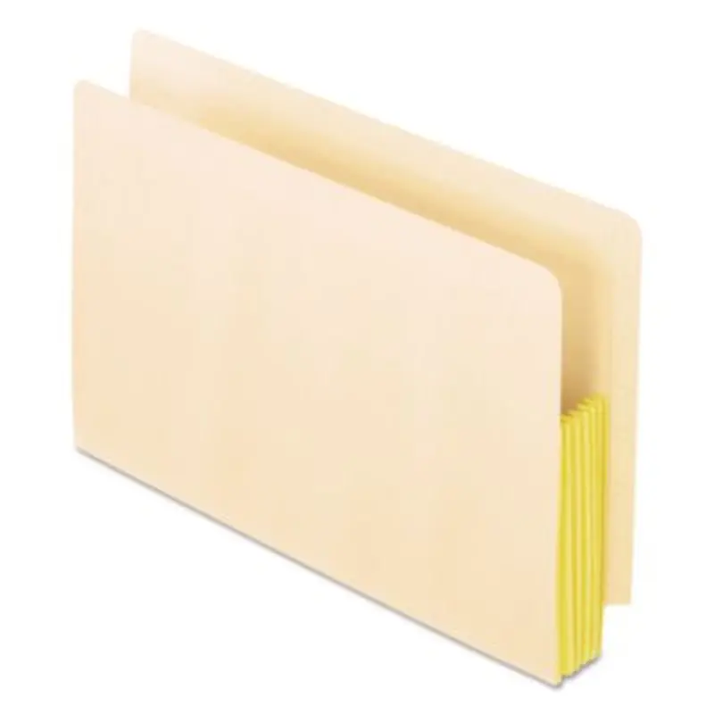 Manila Drop Front Shelf File Pockets with Rip-Proof-Tape Gusset Top, 5.25" Expansion, Legal Size, Manila, 10/Box - File Jackets/Sleeves/Wallets | Pendaflex