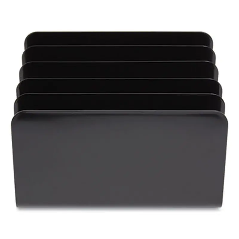 Plastic Incline Mail Sorter, 5 Sections, #6 1/4 to #16 Envelopes, 6.26 x 9.49 x 6.5, Black - Desktop File Folder Sorters | TRU RED