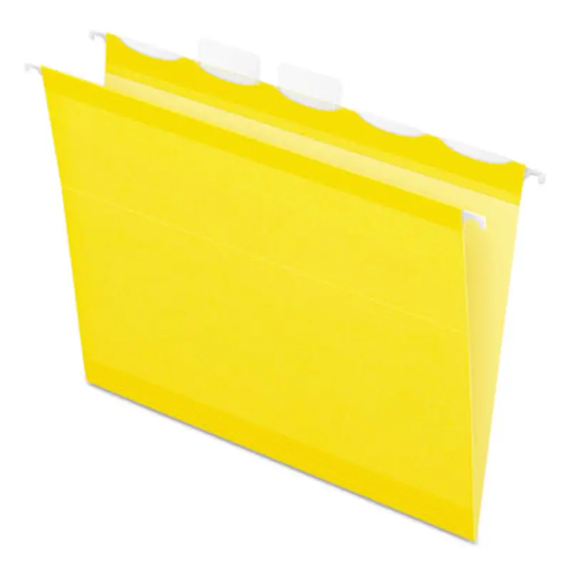 Ready-Tab Colored Reinforced Hanging Folders, Letter Size, 1/5-Cut Tabs, Yellow, 25/Box - Hanging File Folders | Pendaflex