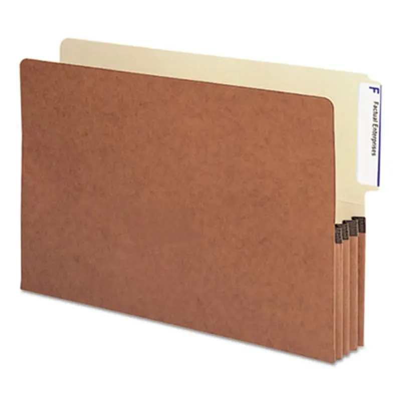Redrope Drop-Front End Tab File Pockets, 3.5" Expansion, Legal Size, Redrope, 10/Box - File Jackets/Sleeves/Wallets | Smead
