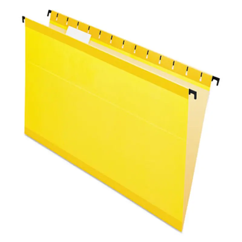 SureHook Hanging Folders, Legal Size, 1/5-Cut Tabs, Yellow, 20/Box - Hanging File Folders | Pendaflex