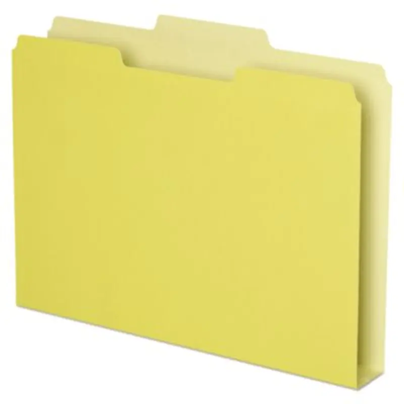 Double Stuff File Folders, 1/3-Cut Tabs: Assorted, Letter Size, 1.5" Expansion, Yellow, 50/Pack - File Folders | Pendaflex