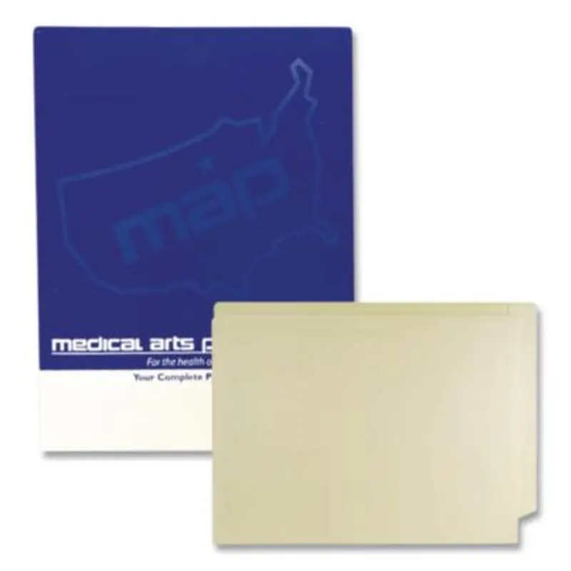 Economy End Tab File Folder, Straight Tabs, Letter Size, 0.75" Expansion, 100/Box - File Folders | Medical Arts Press