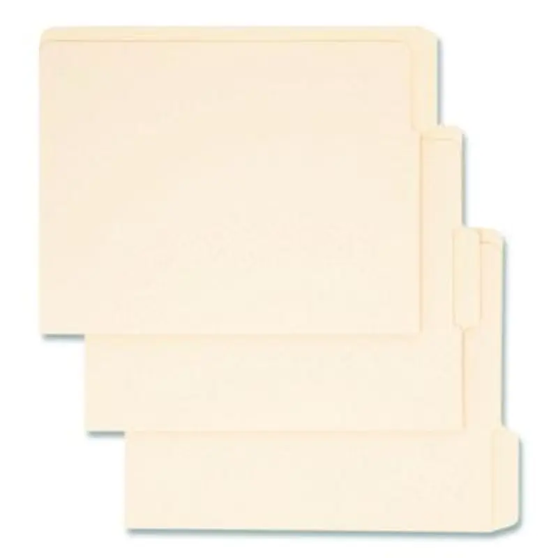 End Tab File Folder, 1/3-Cut Tabs: Assorted, Letter Size, 0.75" Expansion, Manila, 100/Box - File Folders | Smead