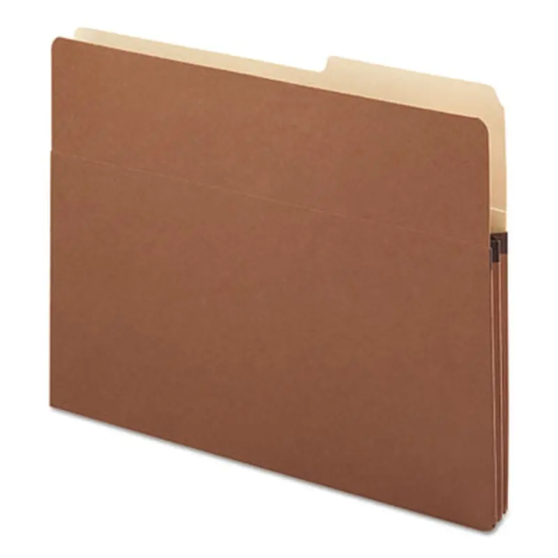 Redrope Drop Front File Pockets with 2/5-Cut Guide Height Tabs, 1.75" Expansion, Letter Size, Redrope, 25/Box - File Jackets/Sleeves/Wallets | Smead