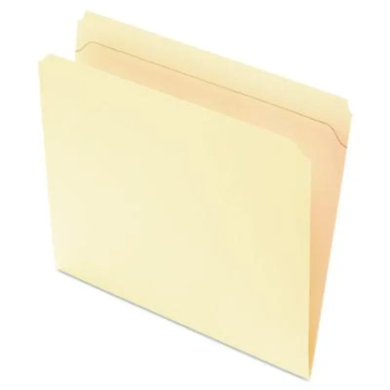 Reinforced Top File Folders, Straight Tabs, Letter Size, Manila, 100/Box - File Folders | Pendaflex