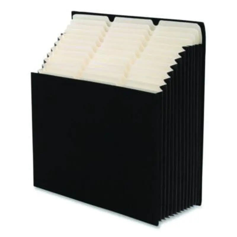 Stadium File, 10.5" Expansion, 12 Sections, 1/3-Cut Tabs, Letter Size, Charcoal - File Jackets/Sleeves/Wallets | Smead