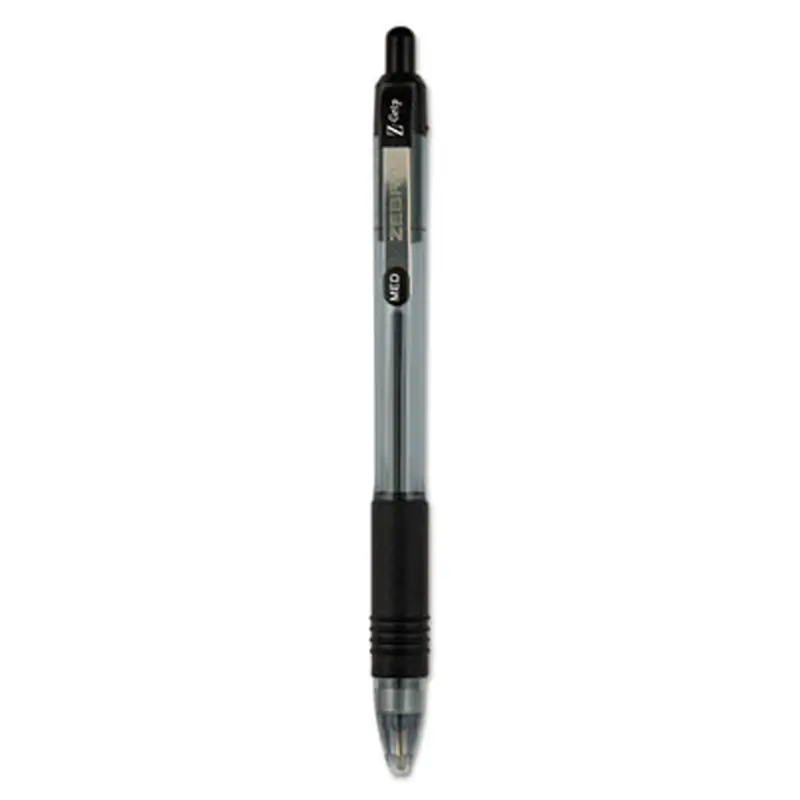 Z-Grip Ballpoint Pen, Retractable, Medium 1 mm, Black Ink, Clear/Black Barrel, 24/Pack - Pens | Zebra