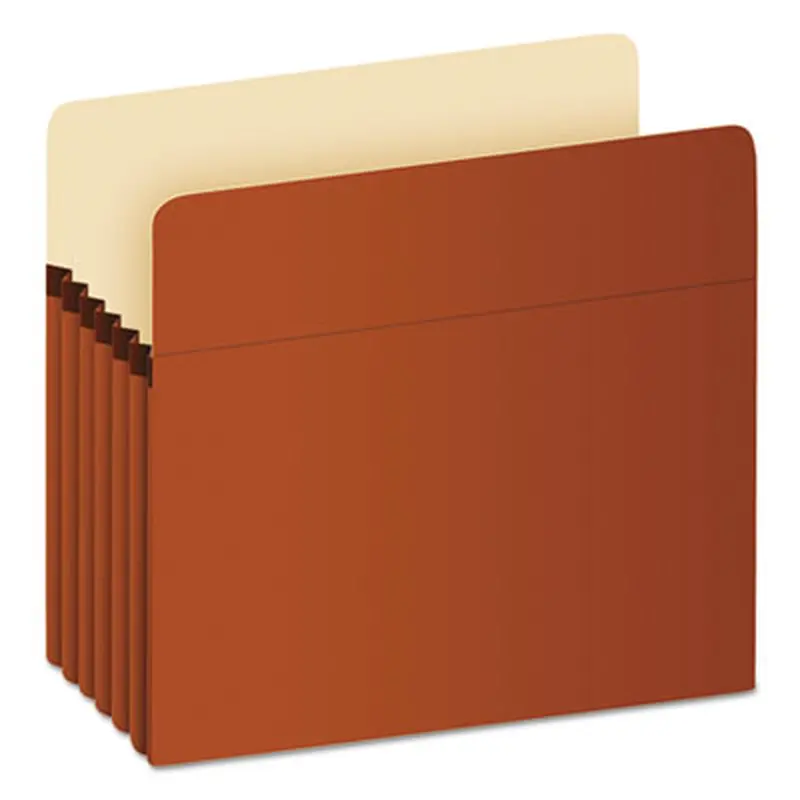 Earthwise by Pendaflex Recycled File Pockets, 5.25" Expansion, Letter Size, Red Fiber - File Jackets/Sleeves/Wallets | Pendaflex