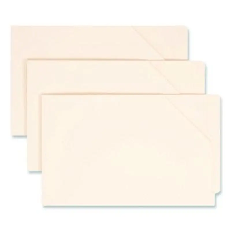 End Tab Jackets with Reinforced Tabs, Straight Tab, Legal Size, 11-pt Manila, 100/Box - File Jackets/Sleeves/Wallets | Smead