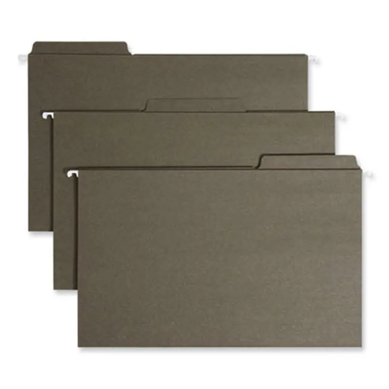 FasTab Hanging Folders, Legal Size, 1/3-Cut Tabs, Standard Green, 20/Box - Hanging File Folders | Smead