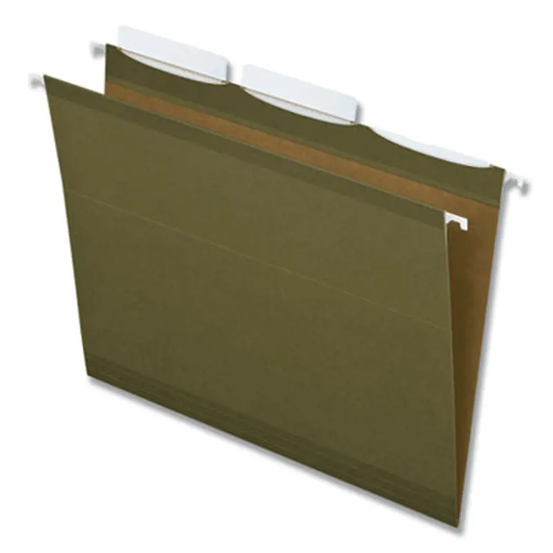 Ready-Tab Reinforced Hanging File Folders, Letter Size, 1/3-Cut Tabs, Standard Green, 25/Box - Hanging File Folders | Pendaflex