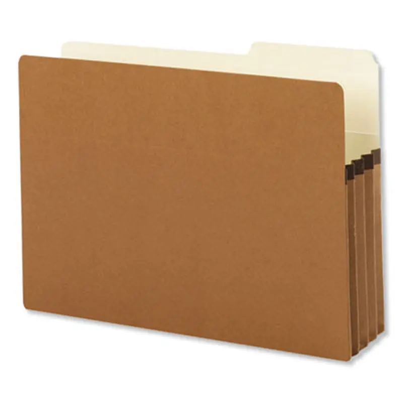 Redrope Drop Front File Pockets with 2/5-Cut Guide Height Tabs, 3.5" Expansion, Legal Size, Redrope, 25/Box - File Jackets/Sleeves/Wallets | Smead